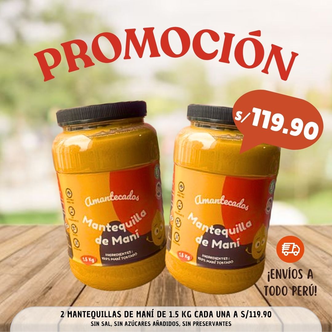 Pack x2 mantequillas de mani 1.5kg