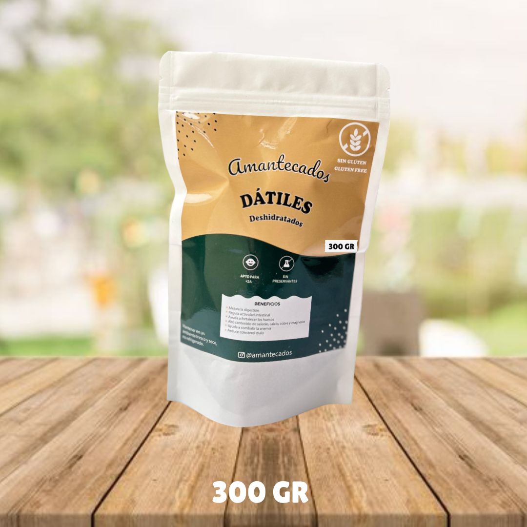 Dátiles enteros sin papa deshidratados 300 gr