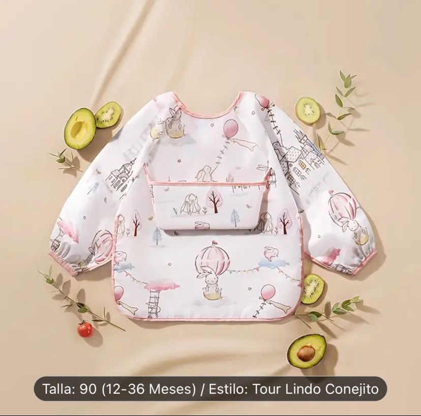 Babero impermeable rosado